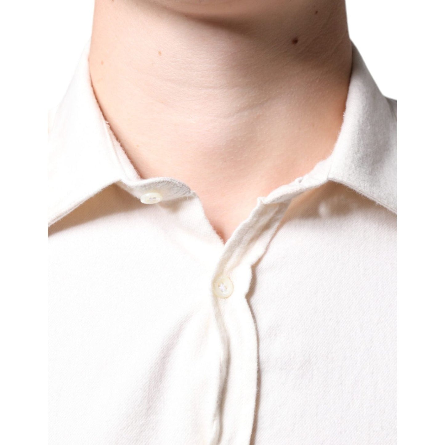 AGLINI Off White Cotton Collared Men Formal Dress Shirt TSH87119-40