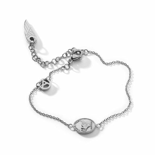 AN JEWELS JEWELRY Mod. AAC.B02S silver bracelet with pendant and chain clasp