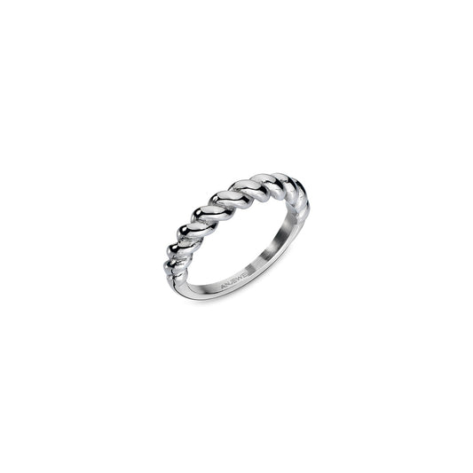 Elegant silver ring from AN JEWELS JEWELRY Mod. AAC.R05S-8 collection, highlighting its unique braided design.