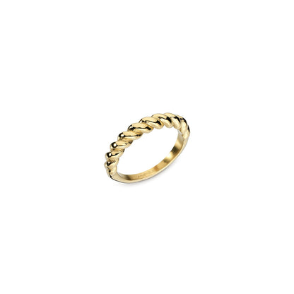 Gold twisted design ring from AN JEWELS JEWELRY Mod. AAC.R05Y-9 collection