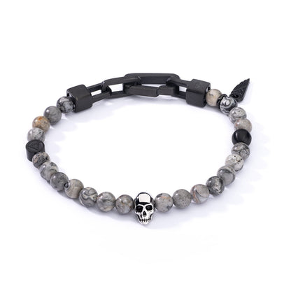 AN JEWELS JEWELRY Mod. AA.P255KGR beaded bracelet with skull charm