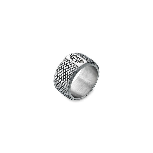 Silver ring from AN JEWELS JEWELRY Mod. AA.R01S-10 collection with textured band and engraved design.