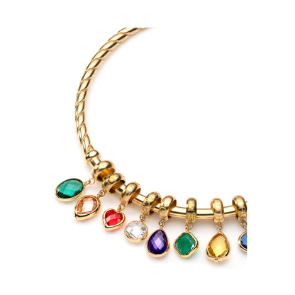 AN JEWELS JEWELRY Mod. AL.B2WI23SMC colorful gemstone bracelet with gold accents