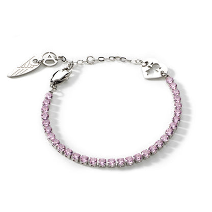 AN JEWELS JEWELRY Mod. AL.BLIYMPK delicate silver bracelet with pink stones and elegant charms