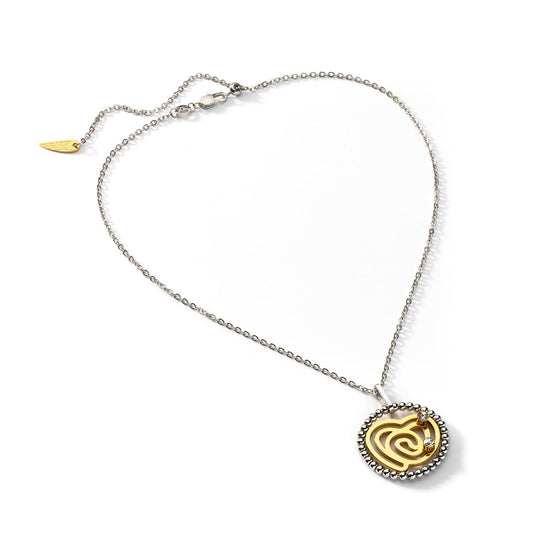 AN JEWELS JEWELRY Mod. AL.NSOKLSYC necklace with silver chain and gold pendant