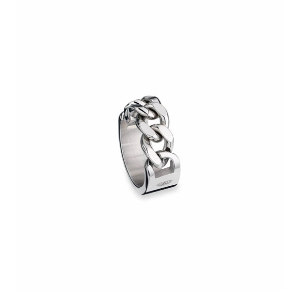 AN JEWELS JEWELRY Mod. AL.RLY01S-8 silver chain ring with intricate design on white background