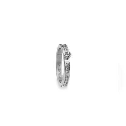 AN JEWELS JEWELRY Mod. AR.R1NS01SC-9 elegant silver ring with diamond accents