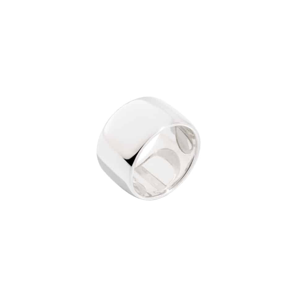 Silver ring ANELLI DODO MOD. DAB6005TELLY000AG64, wide band design, minimalist style, white background.