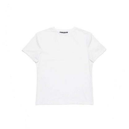 Acne Studios White Cotton T-Shirt, short sleeve, regular fit, face logo, unisex design, made in Portugal, 90% cotton 10% elastane