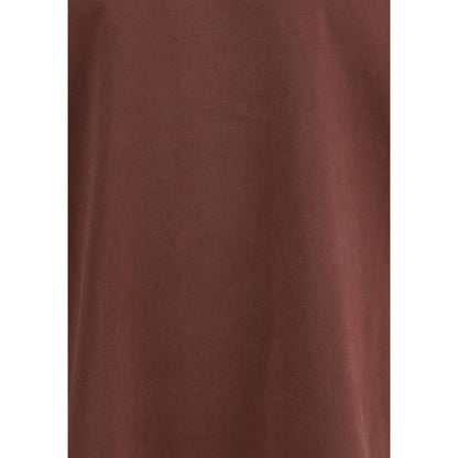 Close-up texture of Agolde Bordeaux Cotton Long Sleeve T-Shirt in rich burgundy color.