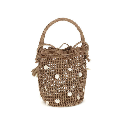 Alanui Brown Raffia Backet Bag