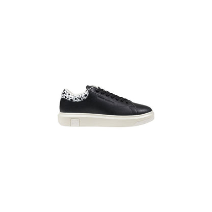 Armani Exchange Black And White Leather Low Top Sneakers
