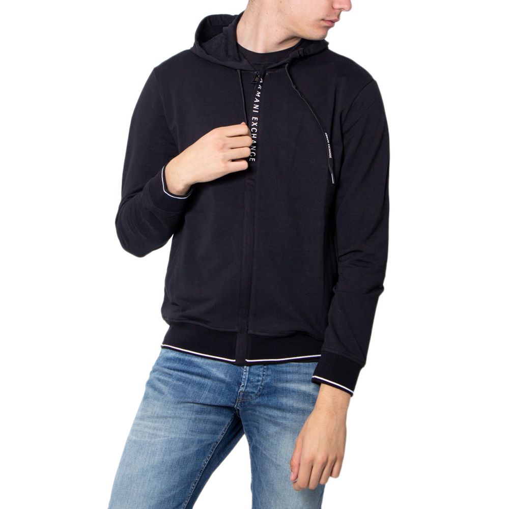 Armani Exchange Black Cotton Hoodie
