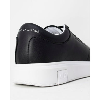 Armani Exchange Black Leather Low Top Sneakers