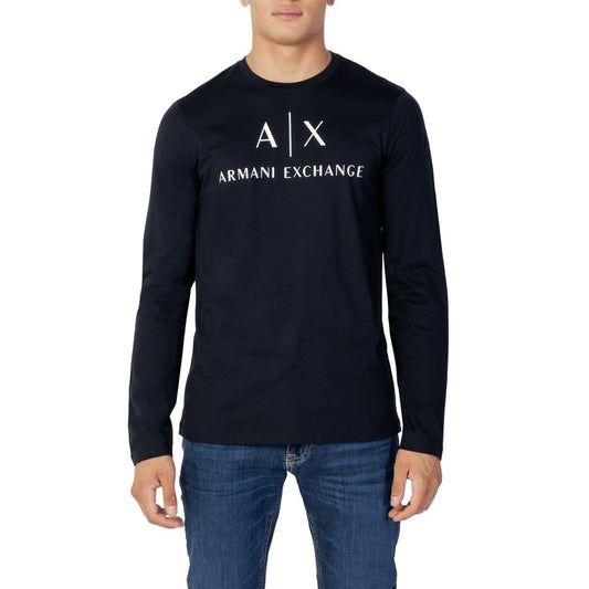 Armani Exchange Blue Cotton Long Sleeve T-Shirt