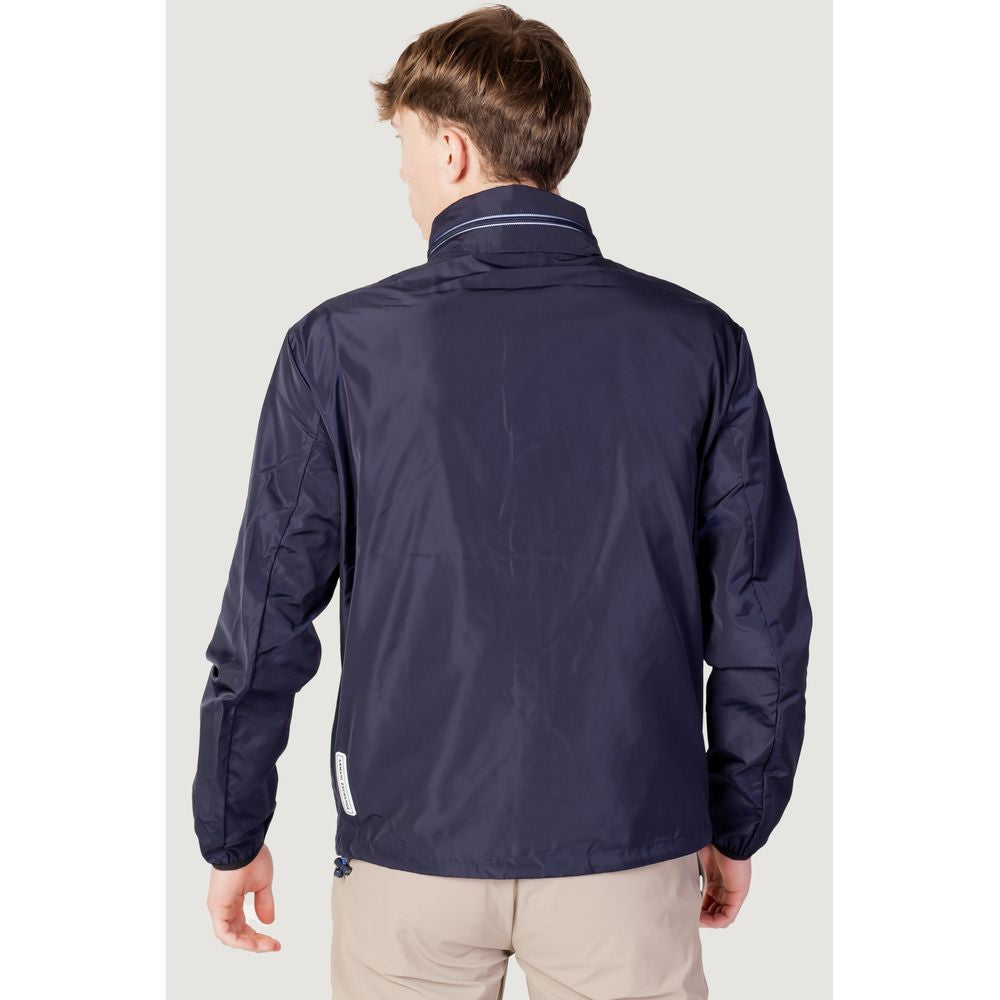 Armani Exchange Blue Polyester Shell Jacket