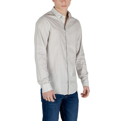 Armani Exchange Cream Cotton Pattern Shirt