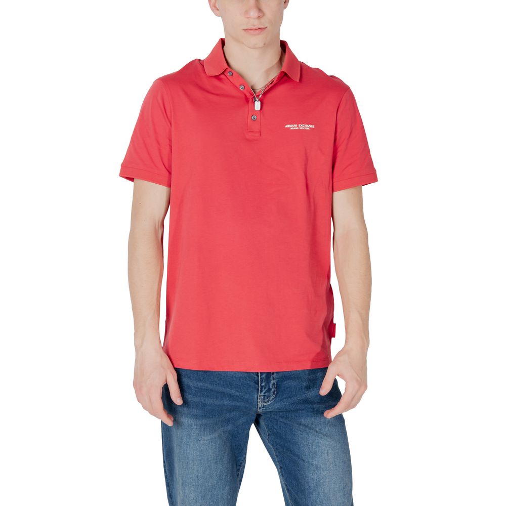 Armani Exchange Red Cotton Polo Shirt