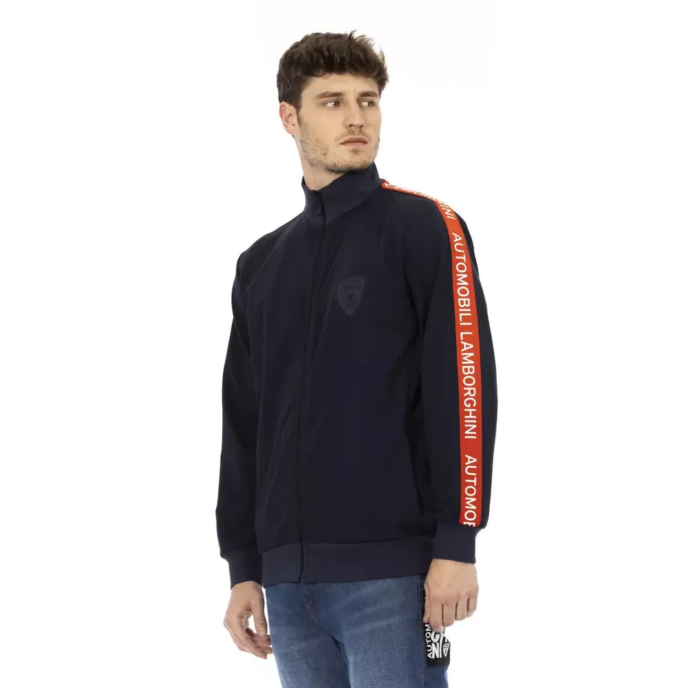 Automobili Lamborghini Blue Polyester Men Sweatshirt