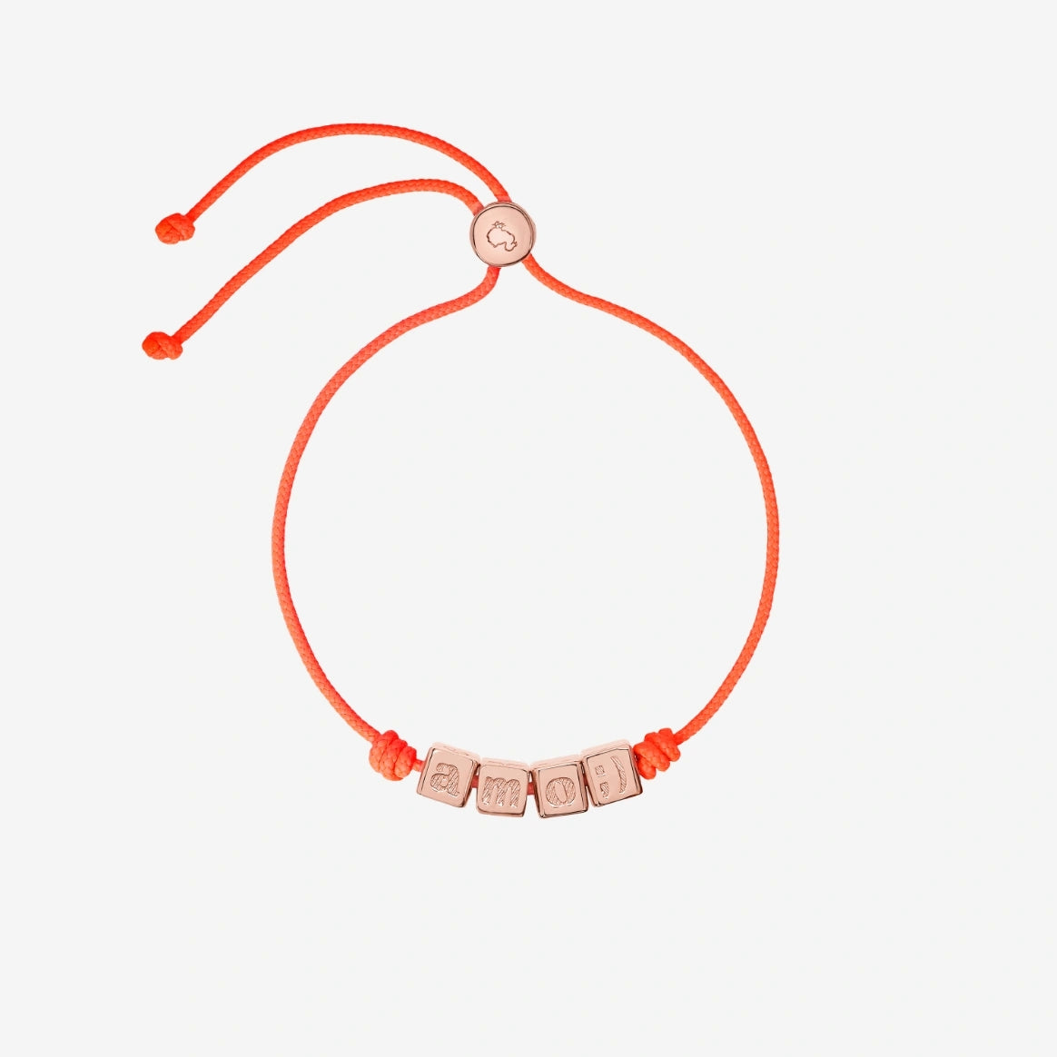 BRACCIALI DODO MOD. DBC3001LETAMRORAG stylish bracelet on orange cord with letter charms.
