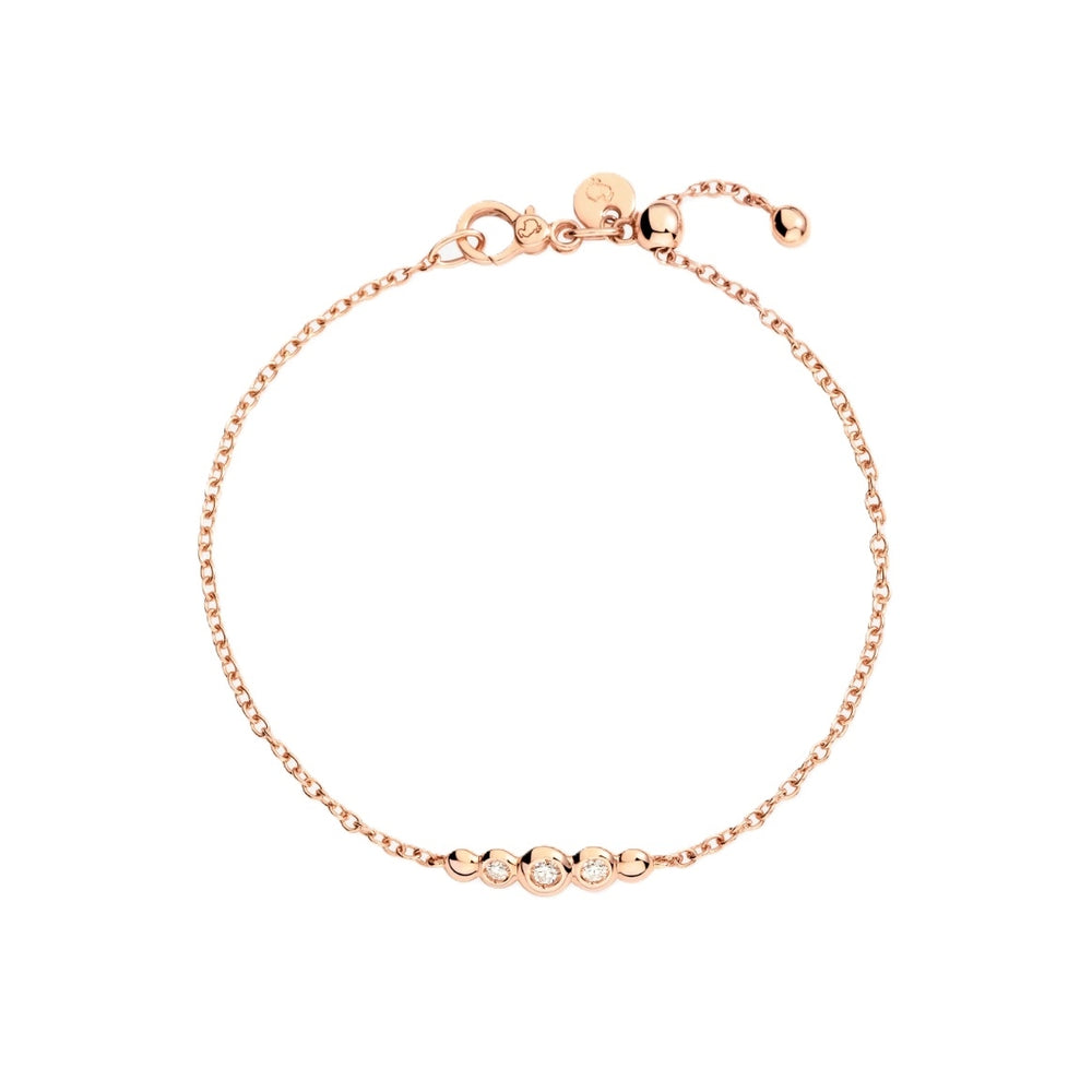 BRACCIALI DODO MOD. DBC4004BOLLIDB09RXXL rose gold bracelet with diamond accents on white background.