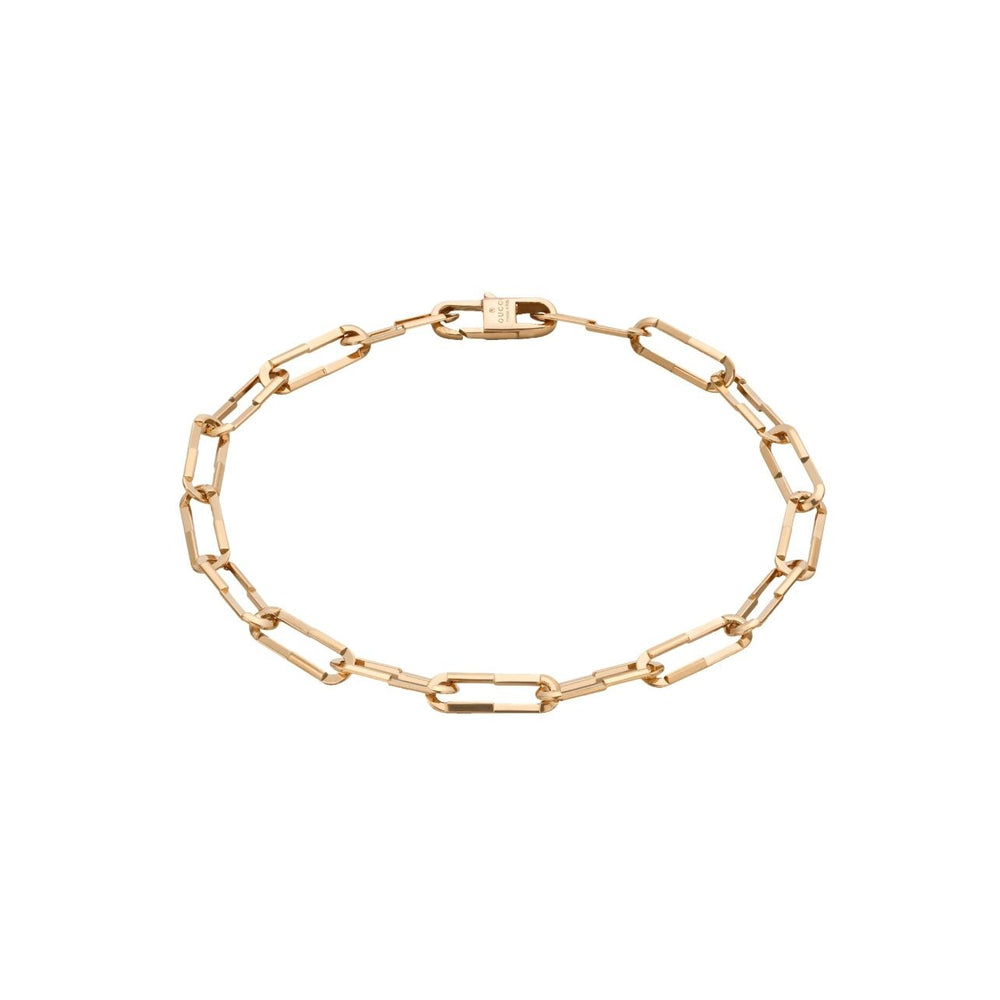 Alt Tag: BRACCIALI GUCCI MOD. YBA744562001 gold chain bracelet on white background