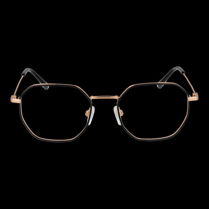 BULGET MOD. BG1774MT 5109B gent's eyeglasses, geometric frame, black background