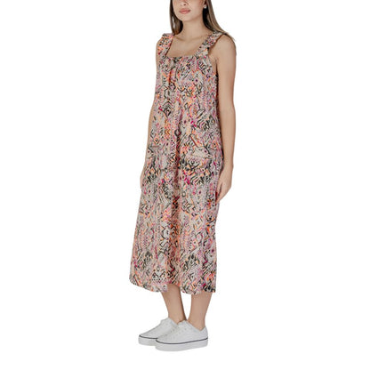 B.Young Multicolor Cotton Long Dress