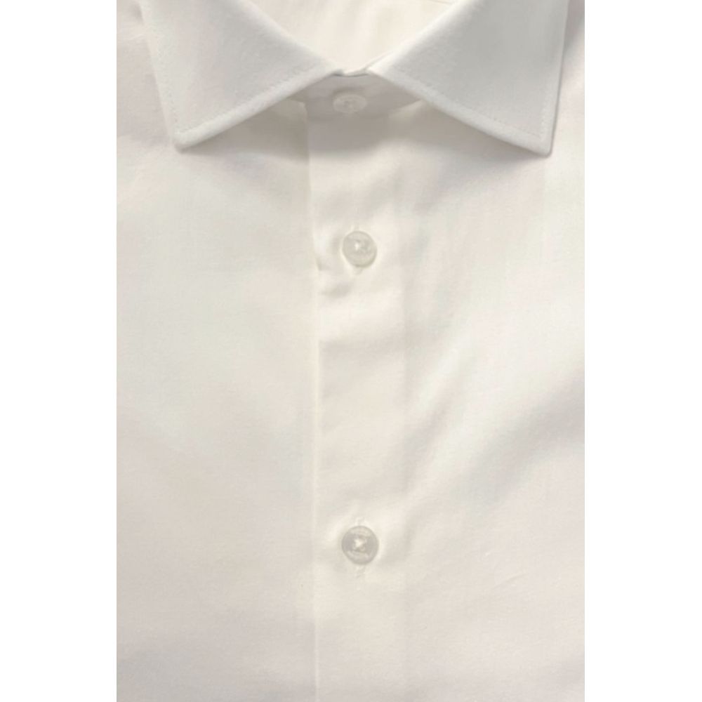Baldinini Trend White Cotton Men's Shirt