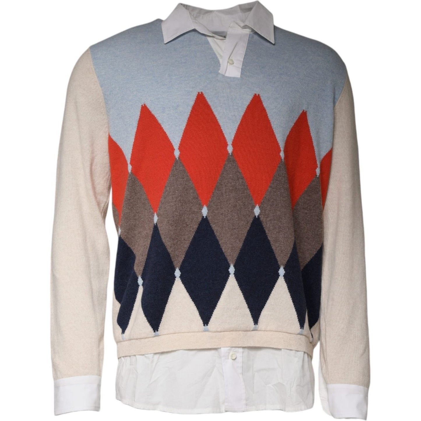Ballantyne Multicolor Patterned Collared Long Sleeves Pullover Sweater TSH87117-50