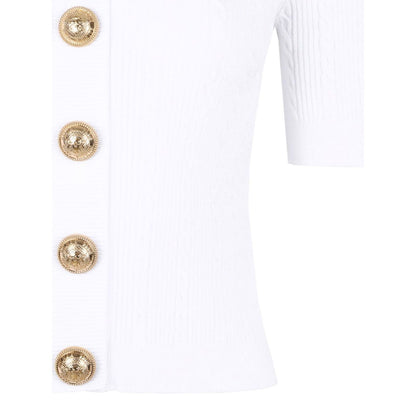 Balmain Ribbed buttoned top Topwear