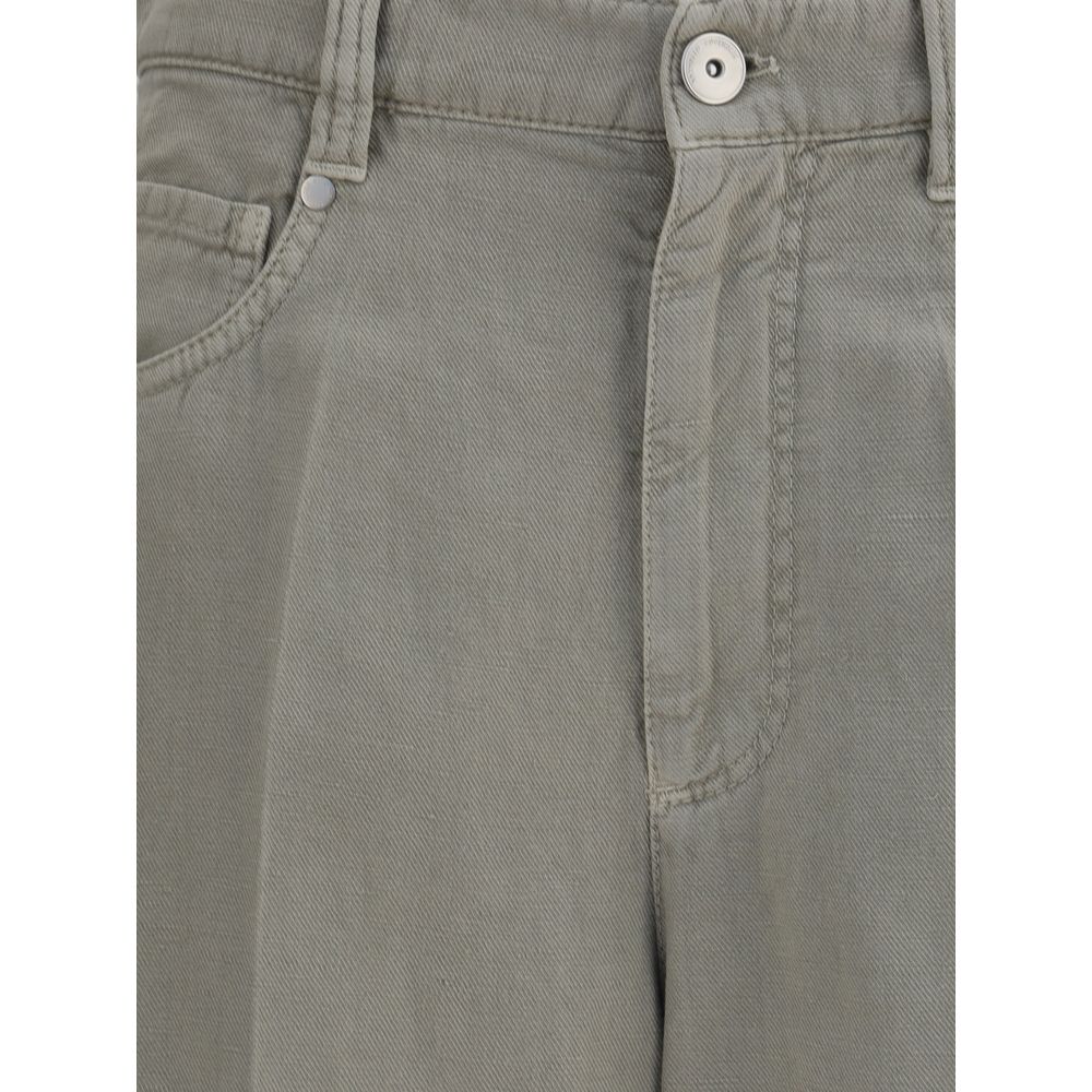 Brunello Cucinelli Bicolor Cotton Relaxed Fit Jeans