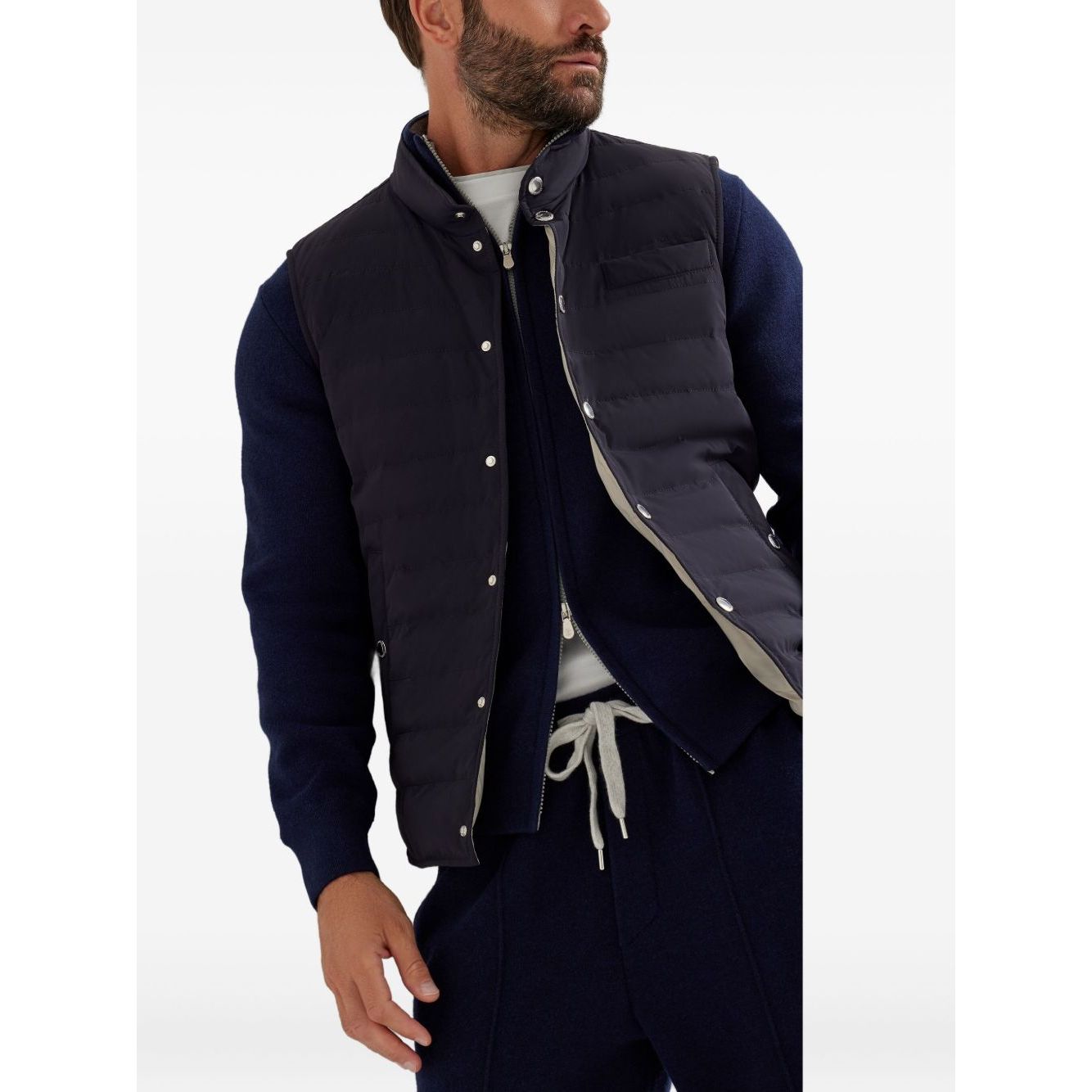 Brunello Cucinelli Bonded taffeta lightweight down vest