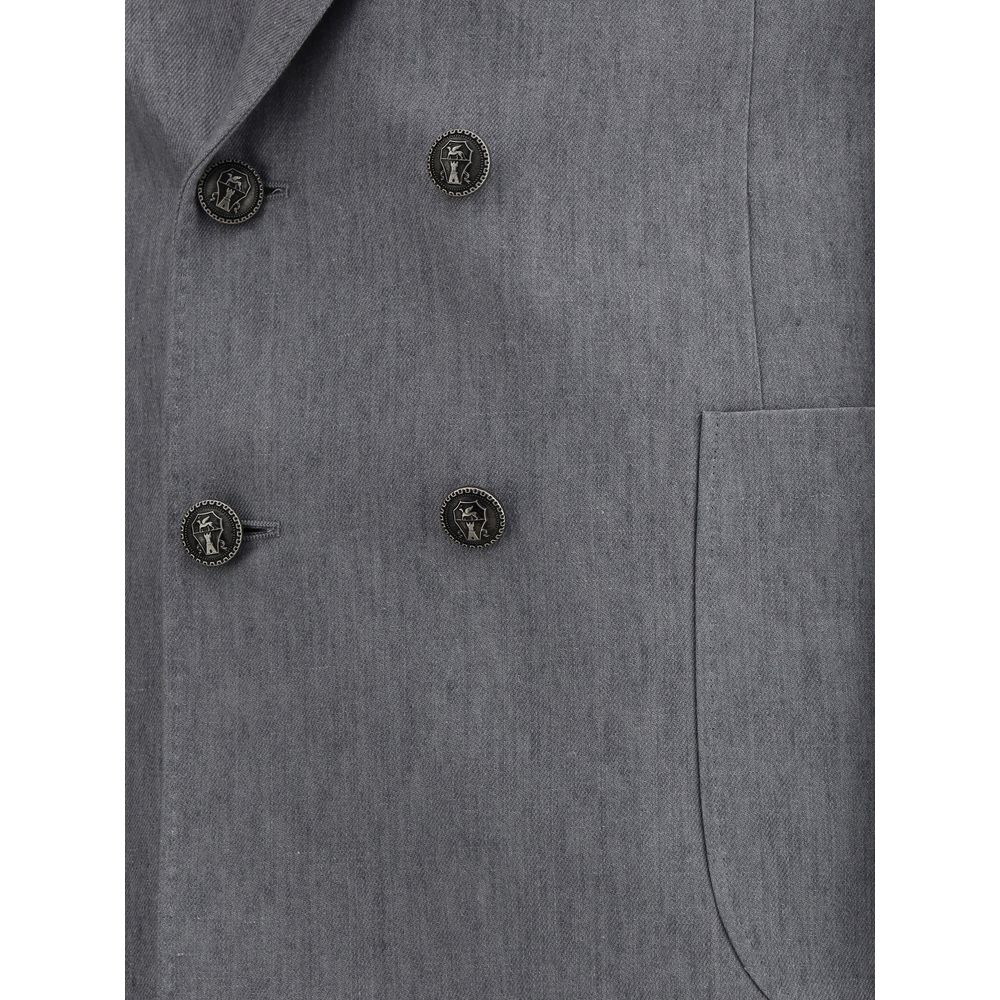 Brunello Cucinelli Gray Linen Two-Piece Suit