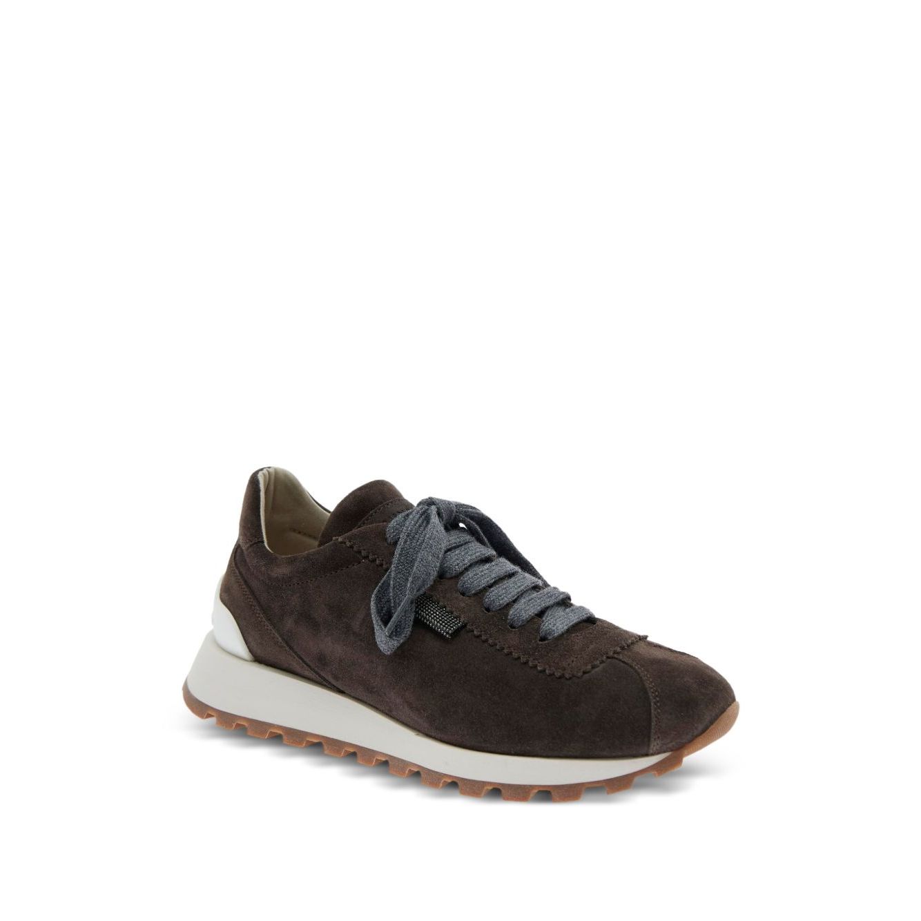 Brunello Cucinelli Suede runners with shiny tab