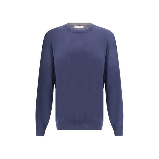 Brunello Cucinelli SweaterFleece Wool Sweater by Brunello Cucinelli, ribbed crew neck, monochrome design, ribbed cuffs, ribbed hem, regular fit.