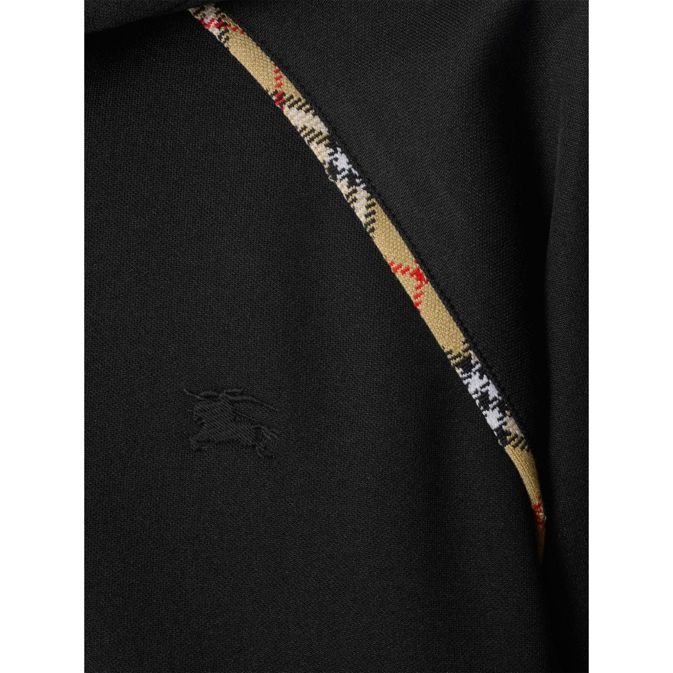 Burberry Cotton blend zip-up hoodie with check trim Topwear