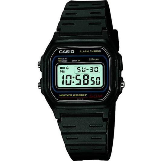 CASIO CCOLLECTION Mod. VINTAGE - BLACK wristwatch, water-resistant resin, unisex quartz multifunction with mineral dial, in official packaging