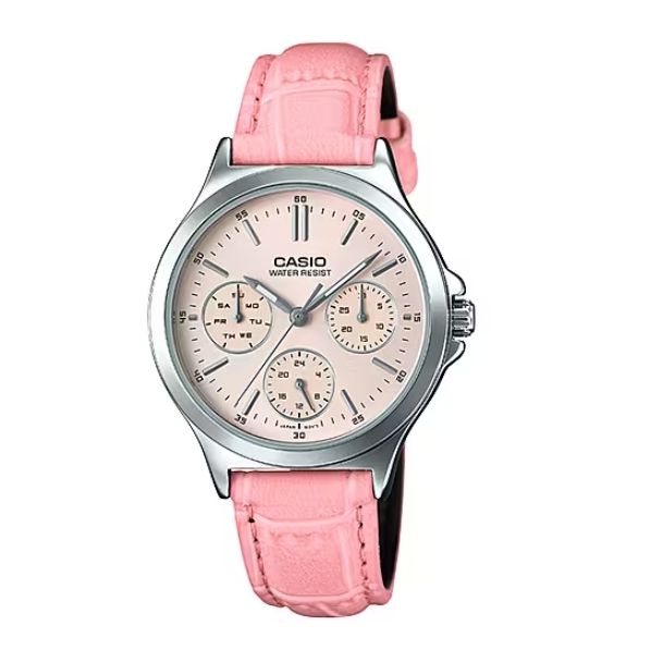 CASIO COLLECTION Mod. LADY MULTIFUNCTION. LEATHER - PINK