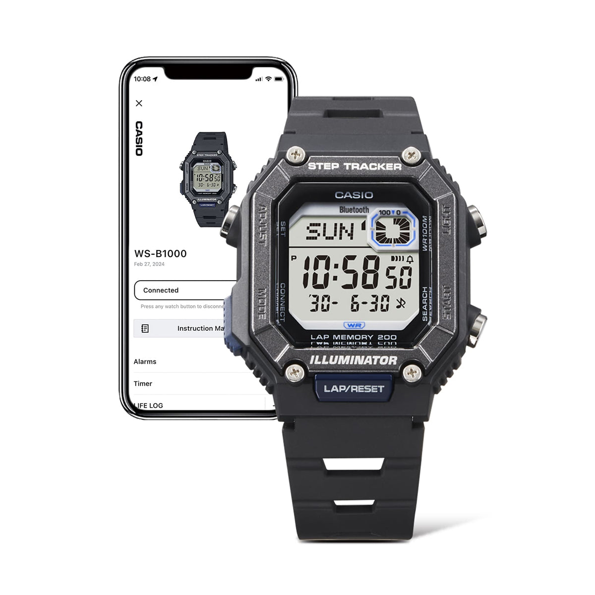 CASIO COLLECTION Mod. STEP TRACKER LAP 200 - BLACK