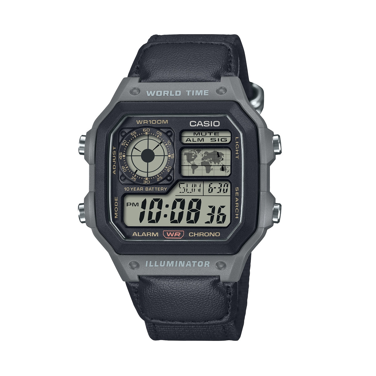 CASIO SPORT Mod. ILLUMINATOR - WORLD TIME ILLUMINATOR 5 ALARMS - FUTURE CLASSIC COLLECTION - BLACK WATCHES