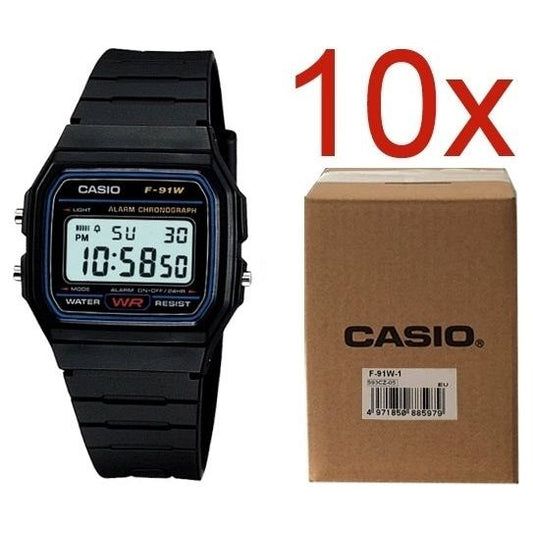 CASIO VINTAGE F-91W-1YEG **PACK 10 PCS** WATCHES