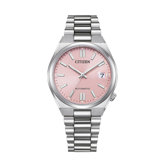 CITIZEN MOD. NJ0200-50Z stainless steel wristwatch with pink dial and date display