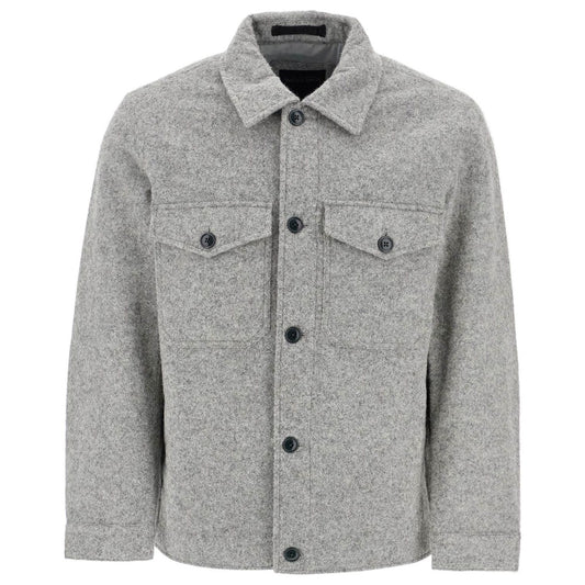 Woolrich reflective wool blend shirt jacket Vests Woolrich Dark Gray