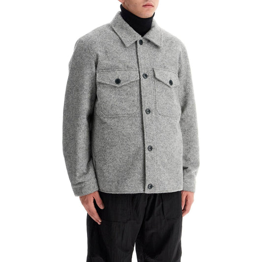 Woolrich reflective wool blend shirt jacket Vests Woolrich Light Slate Gray