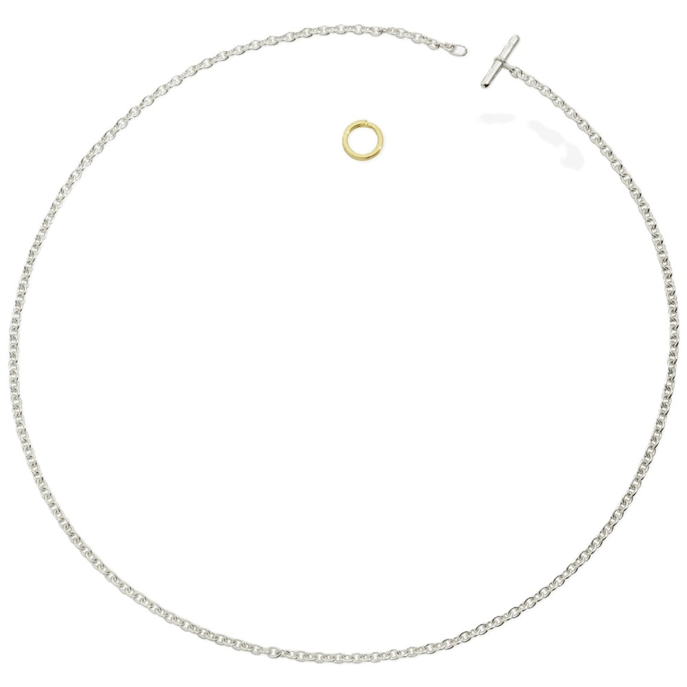 COLLANE DODO MOD. DC94001CHAIN000OA silver and gold chain necklace on a white background