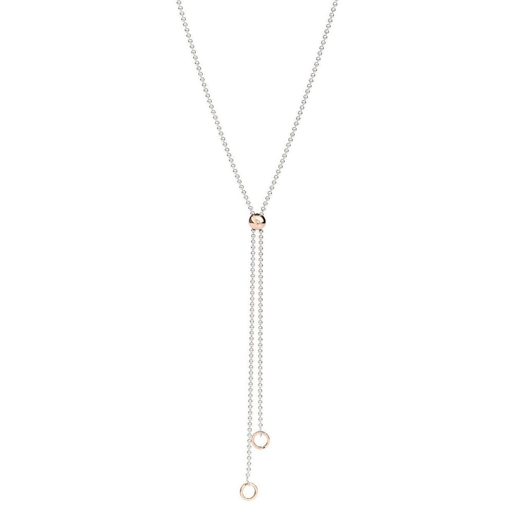 COLLANE DODO MOD. DCC0003BOLLI0009A80 necklace with elegant silver chains and circular pendants against white background