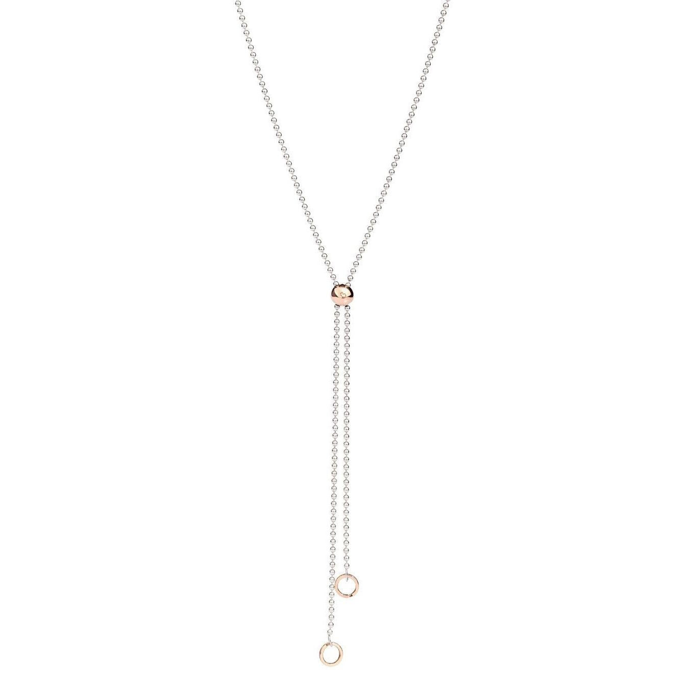 COLLANE DODO MOD. DCC0003BOLLI0009A80 necklace with elegant silver chains and circular pendants against white background