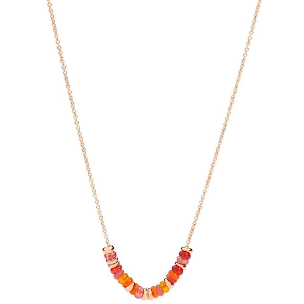COLLANE DODO MOD. DCC2008RONDERORAG42 stylish orange bead necklace on a gold chain