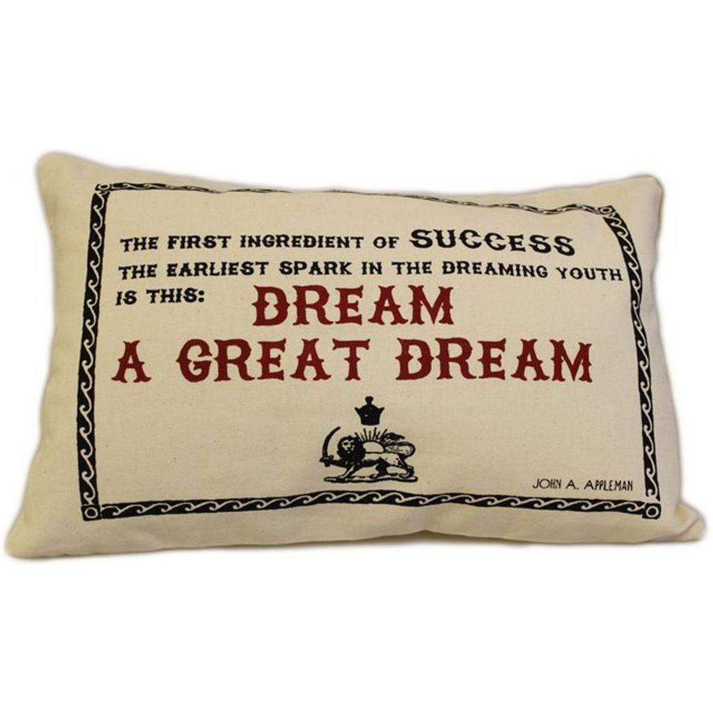 CUSCINI LETTERARI - Copricuscino in Juta lavata / Cotton pillow case  GREAT DREAM - Size 38x25cm